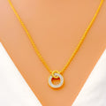 Dazzling Round Diamond + 18k Gold Necklace