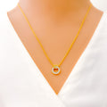 Dazzling Round Diamond + 18k Gold Necklace