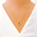 Sophisticated Sparkling Diamond + 18k Gold Necklace 