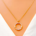 Bright Radiant Diamond + 18k Gold Necklace 