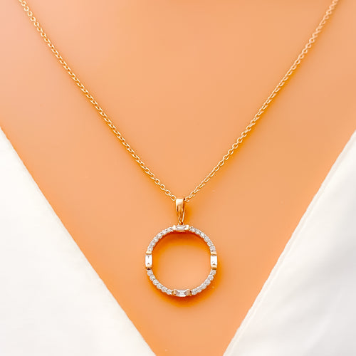 Bright Radiant Diamond + 18k Gold Necklace 