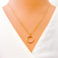 Bright Radiant Diamond + 18k Gold Necklace 