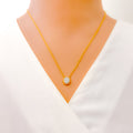 Evergreen Oval Diamond + 18k Gold Necklace