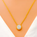 Evergreen Oval Diamond + 18k Gold Necklace