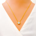 Evergreen Oval Diamond + 18k Gold Necklace