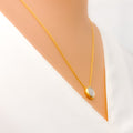 Evergreen Oval Diamond + 18k Gold Necklace