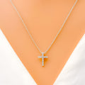 Everyday Festive Diamond + 18k Gold Cross Necklace 