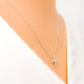 Everyday Festive Diamond + 18k Gold Cross Necklace 