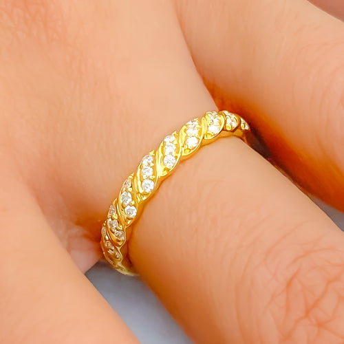 Radiant Posh 18K Gold + Diamond Ring 