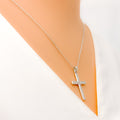 Classic Ethereal Diamond + 18k Gold Cross Necklace 