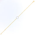 Bright Halo-Shaped Diamond + 18k Gold Bracelet 