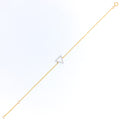 Trendy Triangular-Shaped Diamond + 18k Gold Bracelet 