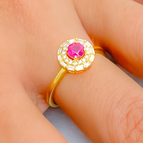 Mesmerizing Round 18K Gold + Diamond Ring 