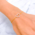 Majestic Heart-Shaped Diamond + 18k Gold Bracelet 