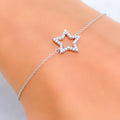 Twinkling Star-Shaped Diamond + 18k Gold Bracelet 