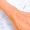 Bright Halo-Shaped Diamond + 18k Gold Bracelet 