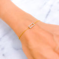 Ritzy Rectangular-Shaped Diamond + 18k Gold Bracelet 