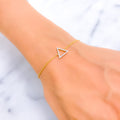 Trendy Triangular-Shaped Diamond + 18k Gold Bracelet 