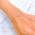 Unique Paper Clip Diamond + 18k Gold Bracelet 