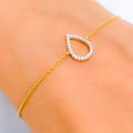 Delightful Dainty Drop Diamond + 18k Gold Bracelet 