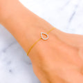 Delightful Dainty Drop Diamond + 18k Gold Bracelet 