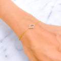 Timeless Kite-Shaped Diamond + 18k Gold Bracelet 