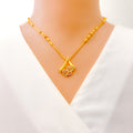 Mesmerizing Modish 22k Gold CZ Necklace Set 