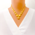 Shimmering High Finished 22k Gold Oval Necklace Set