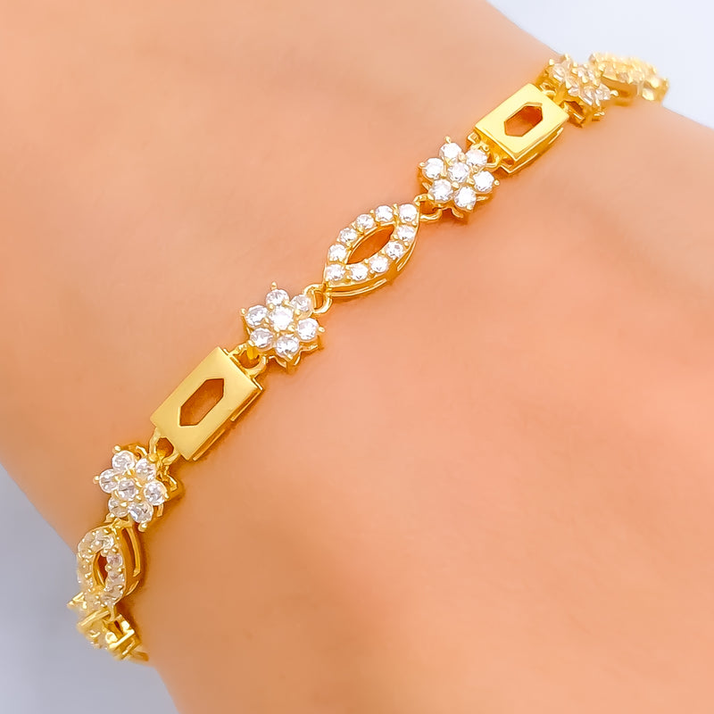 dainty-flower-22k-gold-cz-bracelet