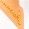 Charming Floral Motif 22k Gold Necklace Set