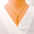 Sleek Lined 21k Gold Necklace 