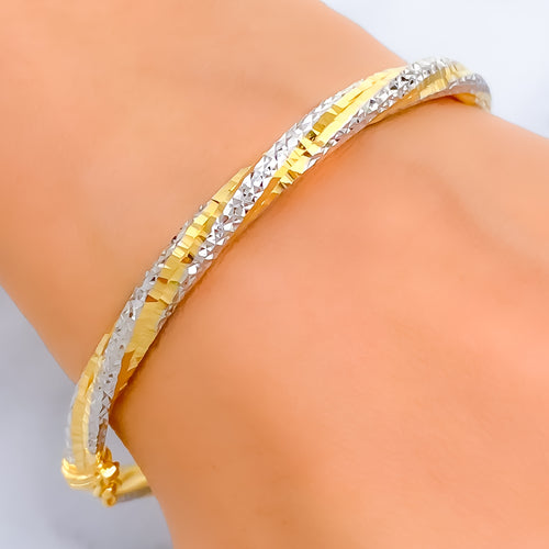 Opulent Glowing 22k Gold Bangle Bracelet 