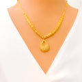 Special Sophisticated Drop 22k Gold Necklace Set