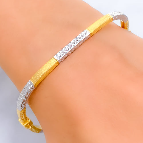 Unique Square 22k Gold Bangle Bracelet 