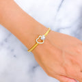 Captivating Twin Heart 22k Gold Bangle Bracelet 