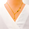 Dainty Asymmetrical 21k Gold Necklace 