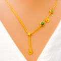 Dainty Asymmetrical 21k Gold Necklace 