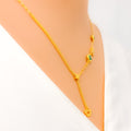 Dainty Asymmetrical 21k Gold Necklace 