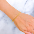 Textured Dual Tone 22k Gold Bangle Bracelet 