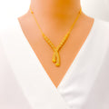 Reflective fancy 22k Gold Netted Necklace Set