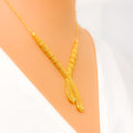 Reflective fancy 22k Gold Netted Necklace Set