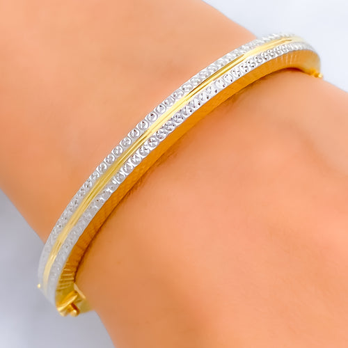 Bold Graceful 22k Gold Bangle Bracelet 
