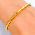 Dainty Glistening 22k Gold Bangle Bracelet 