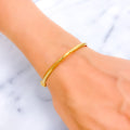 Dainty Glistening 22k Gold Bangle Bracelet 