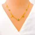 Elegant Sparkling 21k Gold Necklace 