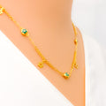 Elegant Sparkling 21k Gold Necklace 