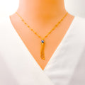 Ethereal Dangling Chain 21k Gold Necklace 