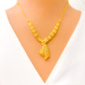 Graceful Hanging Bow 22k Gold Necklace Set