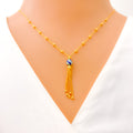 Ethereal Dangling Chain 21k Gold Necklace 