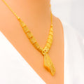 Graceful Hanging Bow 22k Gold Necklace Set